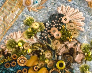 Lace fans as a design element in an art quilt