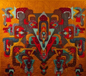"Opulence - Warm Slate" - a hand appliqued and quilted art quilt