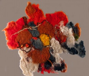 Felted wool sample from a workshop