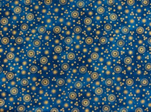 Star circles on a blue background fabric