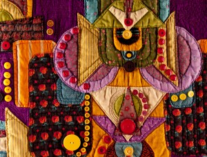Detail of "Opulence-Purple with Buttons" - my first art quilt to use buttons as embellishments