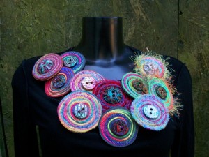 Handmade brooches made with handmade buttons from Buttons by McAnaraks
