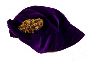BEST -Red Hat Society purple soft hat w beaded feather