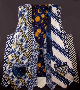 Front of vest made out of men's ties